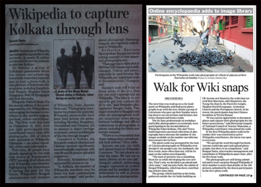 Press Coverage (Left: Hindustan Times, Right: The Telegraph)