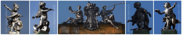 Stautes of Musicians atop Croatian National Theatre, Zagreb