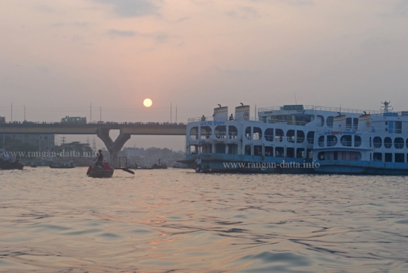 Sunset, Buriganga River, Sadarghat, Dhaka, Bangladesh