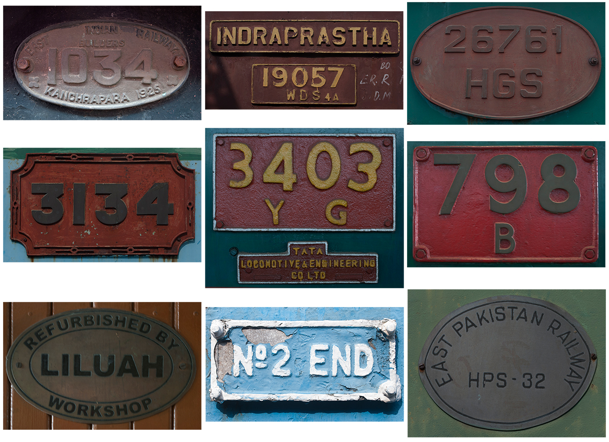 Collage of Locomotive Numbers and Manufacturers, Rail Museum, Howrah