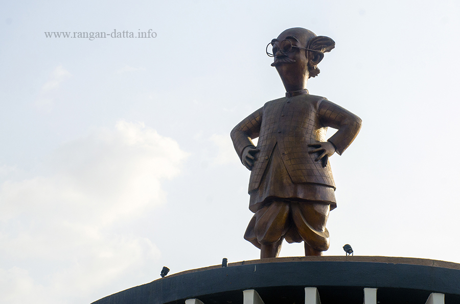 Statue of Common Man at the entrance of R K Laxman Museum, Pune